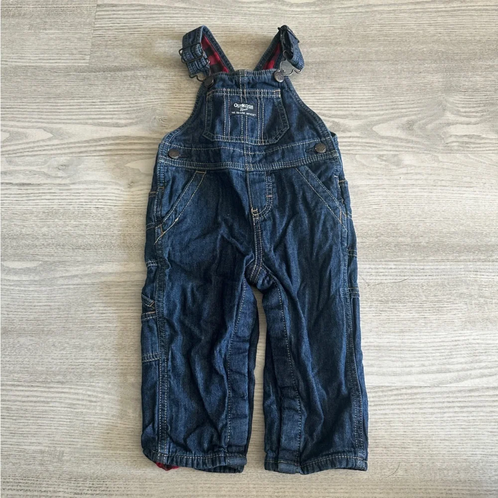 OshKosh B'gosh Lined Dark Blue Denim Overalls 12M